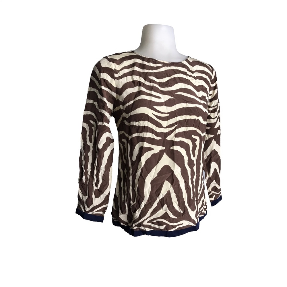 J. Crew | Silk giraffe print blouse half sleeves